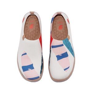 UIN Women's Lightweight Flats Walking Casual Travel Shoes (Pinkblue Romance)